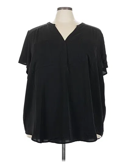 Pre-owned Torrid Short Sleeve Blouse In Black