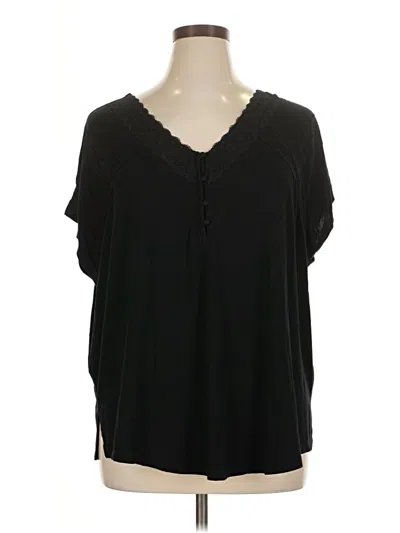 Pre-owned Torrid Short Sleeve Blouse In Black