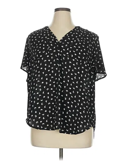 Pre-owned Torrid Short Sleeve Blouse In Black