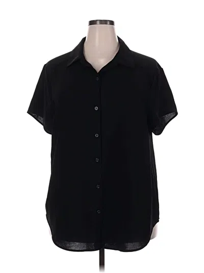 Pre-owned Torrid Short Sleeve Blouse In Black