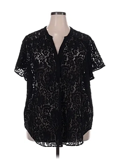 Pre-owned Torrid Short Sleeve Blouse In Black