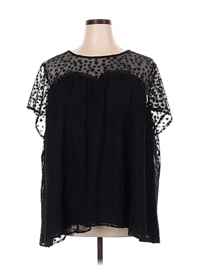 Pre-owned Torrid Short Sleeve Blouse In Black