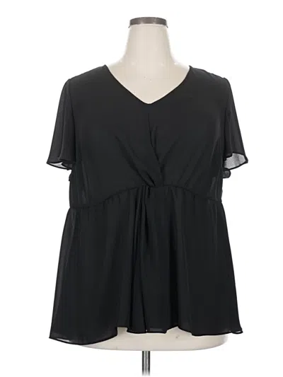 Pre-owned Torrid Short Sleeve Blouse In Black