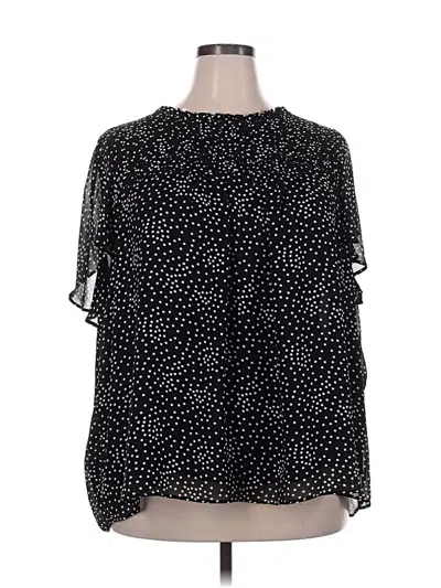 Pre-owned Torrid Short Sleeve Blouse In Black