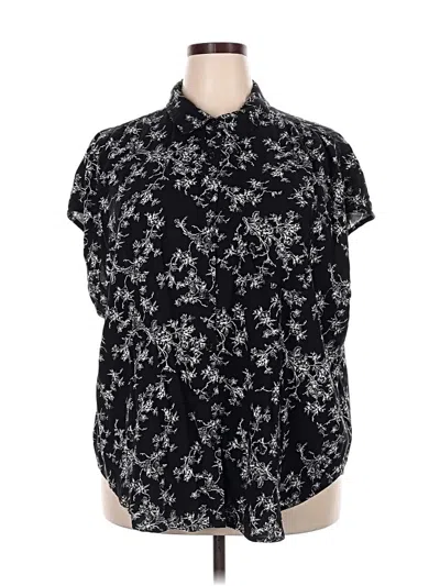 Pre-owned Torrid Short Sleeve Blouse In Black