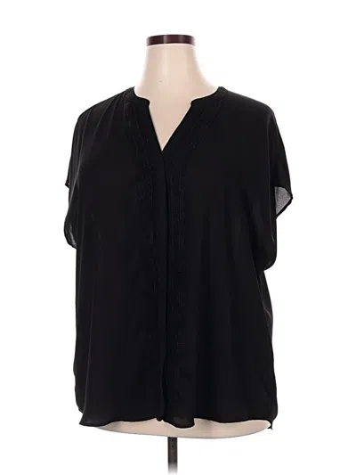 Pre-owned Torrid Short Sleeve Blouse In Black
