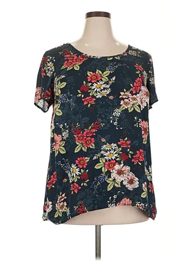 Pre-owned Torrid Short Sleeve Blouse In Black