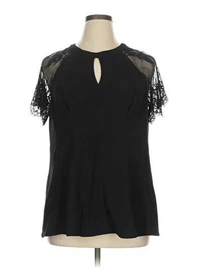 Pre-owned Torrid Short Sleeve Blouse In Black