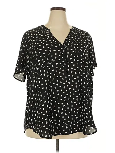 Pre-owned Torrid Short Sleeve Blouse In Black