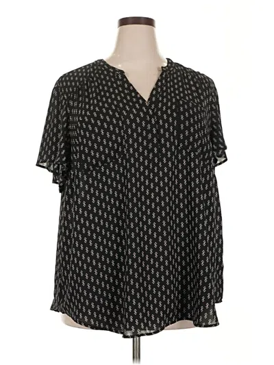 Pre-owned Torrid Short Sleeve Blouse In Black