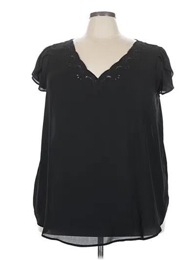 Pre-owned Torrid Short Sleeve Blouse In Black