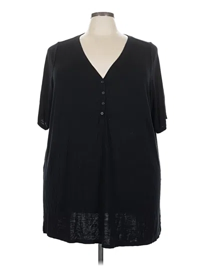 Pre-owned Torrid Short Sleeve Blouse In Black