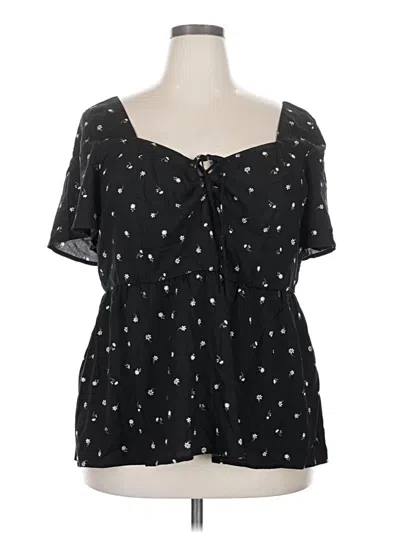 Torrid Short Sleeve Blouse In Black