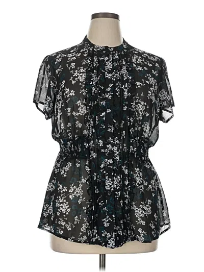 Pre-owned Torrid Short Sleeve Blouse In Black