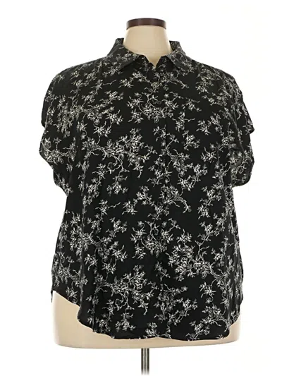 Pre-owned Torrid Short Sleeve Blouse In Black