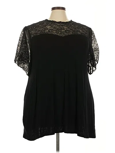 Pre-owned Torrid Short Sleeve Blouse In Black