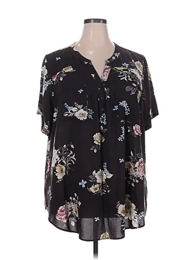 Pre-owned Torrid Short Sleeve Blouse In Black