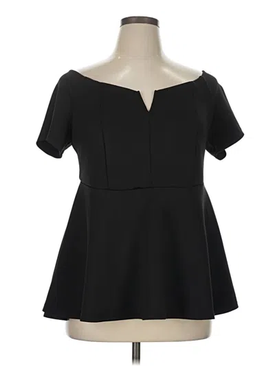 Pre-owned Torrid Short Sleeve Blouse In Black