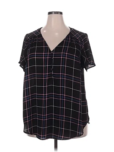 Pre-owned Torrid Short Sleeve Blouse In Black