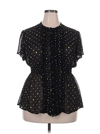 Pre-owned Torrid Short Sleeve Blouse In Black