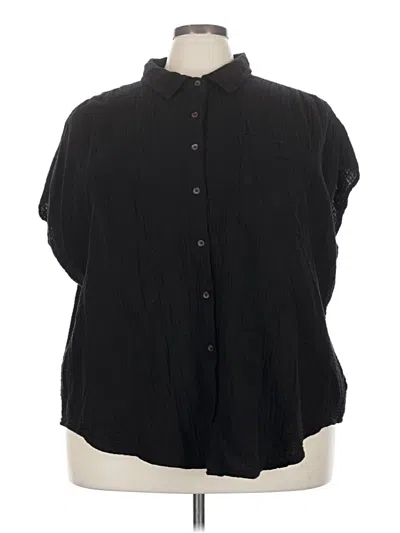 Pre-owned Torrid Short Sleeve Blouse In Black