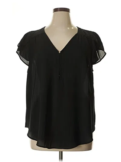 Pre-owned Torrid Short Sleeve Blouse In Black