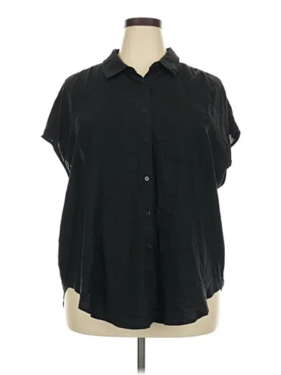 Pre-owned Torrid Short Sleeve Blouse In Black