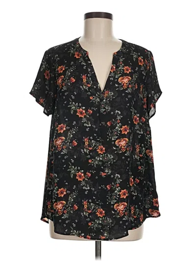 Pre-owned Torrid Short Sleeve Blouse In Black
