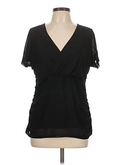 Pre-owned Torrid Short Sleeve Blouse In Black