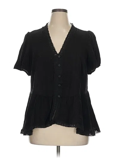 Pre-owned Torrid Short Sleeve Blouse In Black