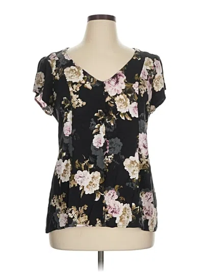 Pre-owned Torrid Short Sleeve Blouse In Black