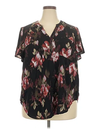 Pre-owned Torrid Short Sleeve Blouse In Black