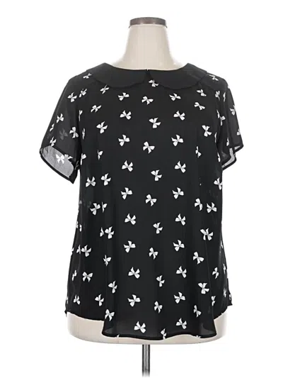 Pre-owned Torrid Short Sleeve Blouse In Black