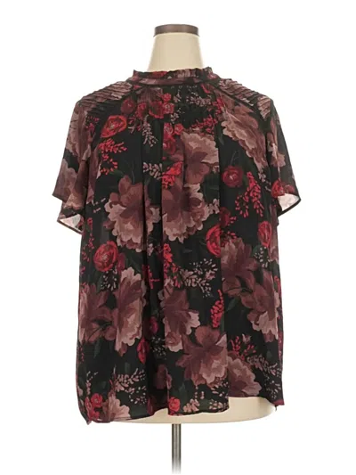 Pre-owned Torrid Short Sleeve Blouse In Black