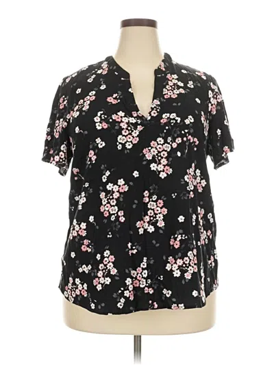 Pre-owned Torrid Short Sleeve Blouse In Black