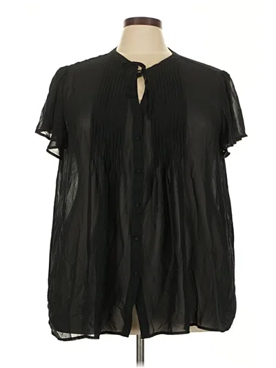 Pre-owned Torrid Short Sleeve Blouse In Black