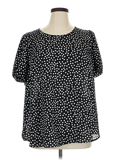 Pre-owned Torrid Short Sleeve Blouse In Black