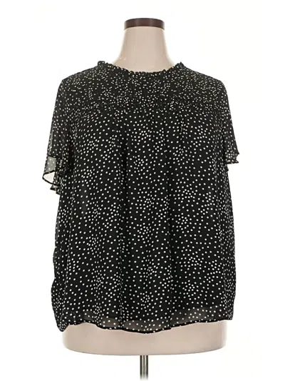 Pre-owned Torrid Short Sleeve Blouse In Black