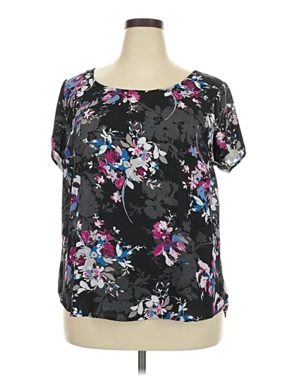 Pre-owned Torrid Short Sleeve Blouse In Black