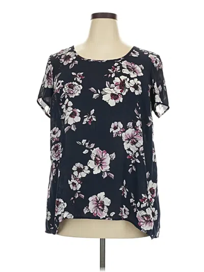 Pre-owned Torrid Short Sleeve Blouse In Black