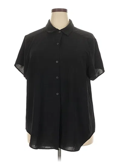 Pre-owned Torrid Short Sleeve Blouse In Black