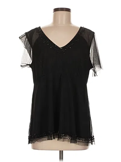 Pre-owned Torrid Short Sleeve Blouse In Black