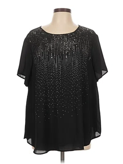 Pre-owned Torrid Short Sleeve Blouse In Black