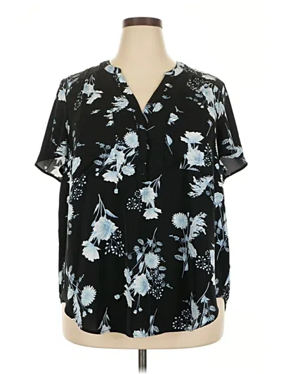 Pre-owned Torrid Short Sleeve Blouse In Black