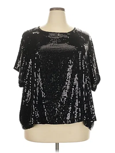 Pre-owned Torrid Short Sleeve Blouse In Black