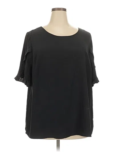 Pre-owned Torrid Short Sleeve Blouse In Black
