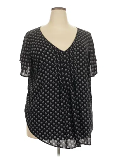 Pre-owned Torrid Short Sleeve Blouse In Black