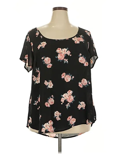 Pre-owned Torrid Short Sleeve Blouse In Black
