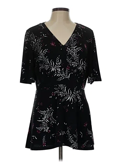 Pre-owned Torrid Short Sleeve Blouse In Black