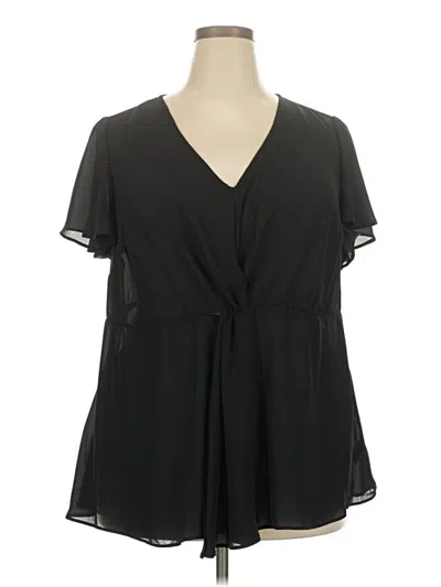 Pre-owned Torrid Short Sleeve Blouse In Black